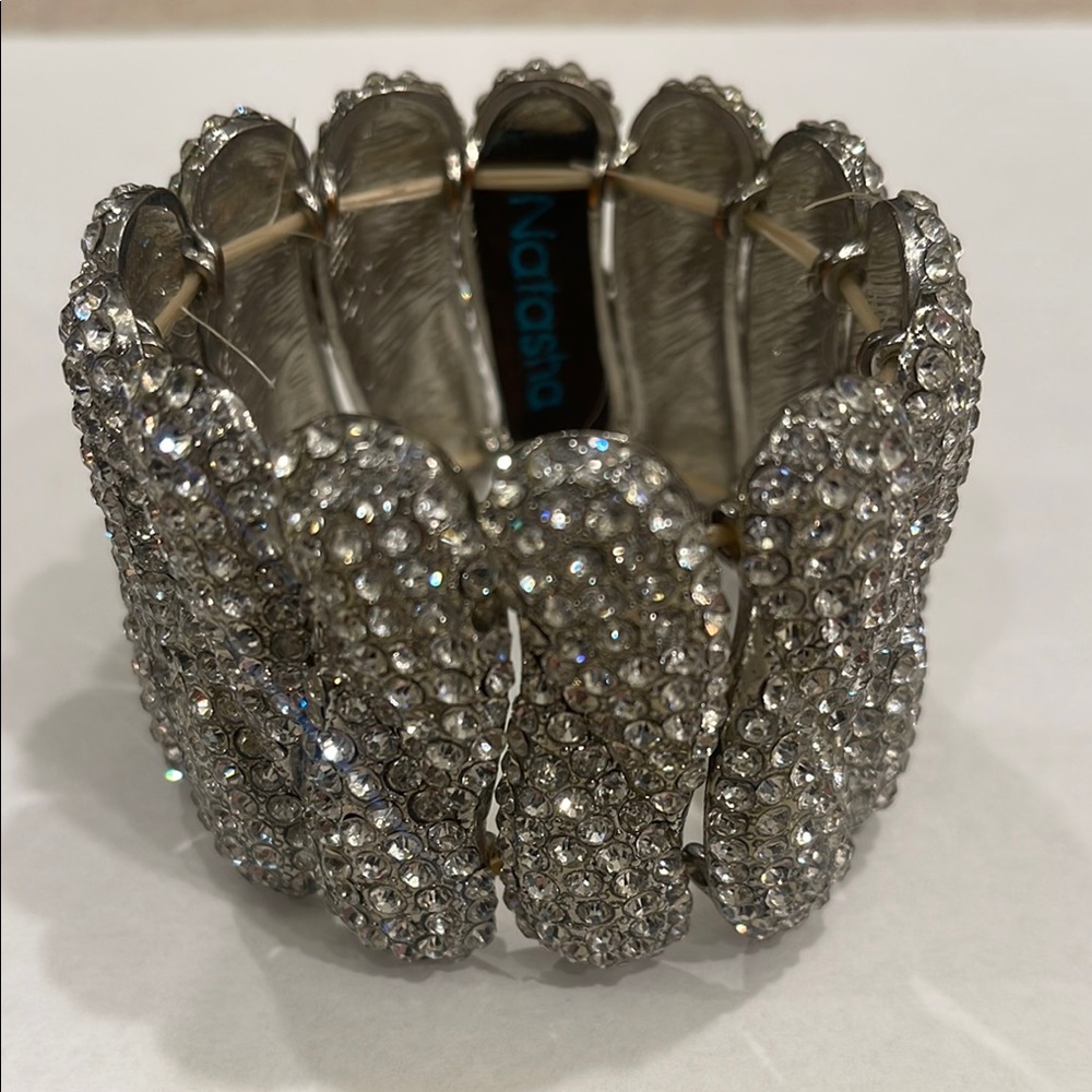Natasha Couture Silver Crystal Bracelet